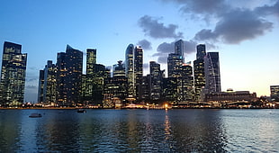 cityscape over body of water, Singapore, city, cityscape, Asia