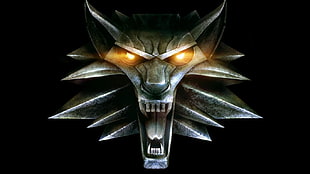 silver wolf emblem, video games, The Witcher HD wallpaper