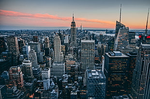 city skyscrapers, Manhattan, New york, Usa