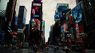 New York Times Square, New York, urban, skyscraper, photo manipulation, New York City