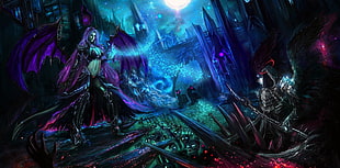 game characters digital wallpaper, fantasy art, artwork, spooky, magic HD wallpaper