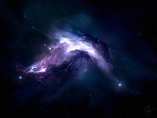 purple galaxy digital wallp[aper HD wallpaper