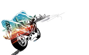 person riding motorcycle illustration, Burnout (video game), Burnout Paradise, motorcycle