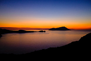 Blue Lagoon, Horizon, Shore, Sunset HD wallpaper