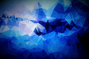 blue symmetrical digital wallpaper, blue, abstract, dark, black