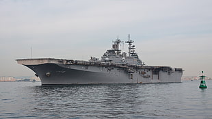 gray war ship, aircraft carrier, military, vehicle, ship