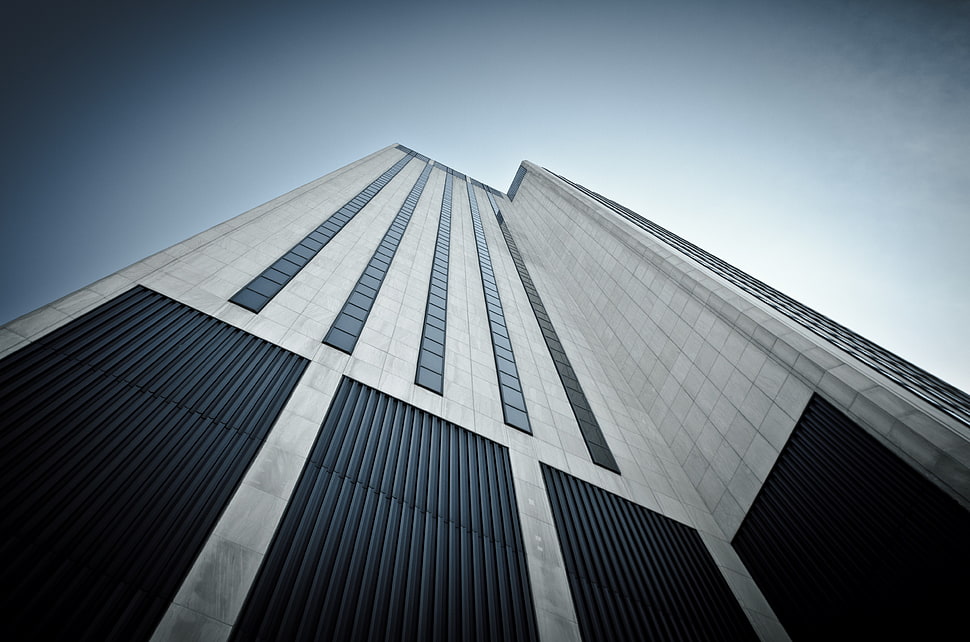 white and black window curtain, skyscraper HD wallpaper