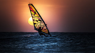 body of water, windsurfing, sport , sea, Sun