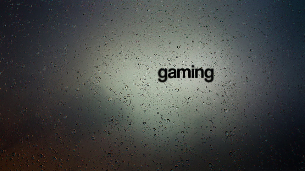 gaming text, video games, simple background, water drops, abstract HD wallpaper