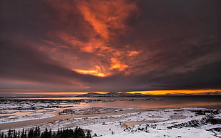 snow mountain, nature, landscape, Iceland, sunset