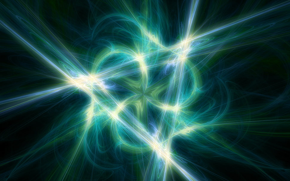 white, green and blue LED ligts HD wallpaper