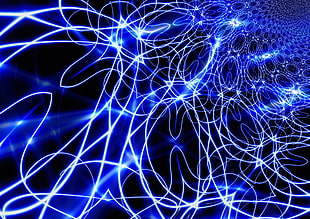blue neon digital artwork