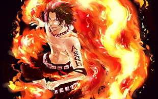 male anime character, anime, One Piece, Portgas D. Ace