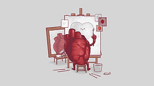 heart painting illustration HD wallpaper