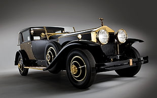 vintage black car, Rolls-Royce, car, vintage, Oldtimer HD wallpaper