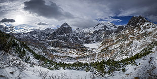 snow covered mountains, Mountains, Peaks, Snow-covered