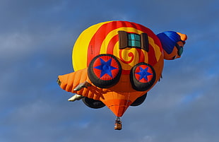 orange, and black, and red hot air balloon, sports, sport , hot air balloons, sky