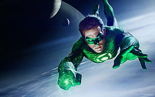 Green Lantern on sky HD wallpaper