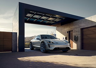 silver sedan, Porsche Mission E Cross Turismo, Geneva Motor Show, 2018