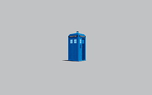blue shed, threadless, simple, Doctor Who, TARDIS HD wallpaper