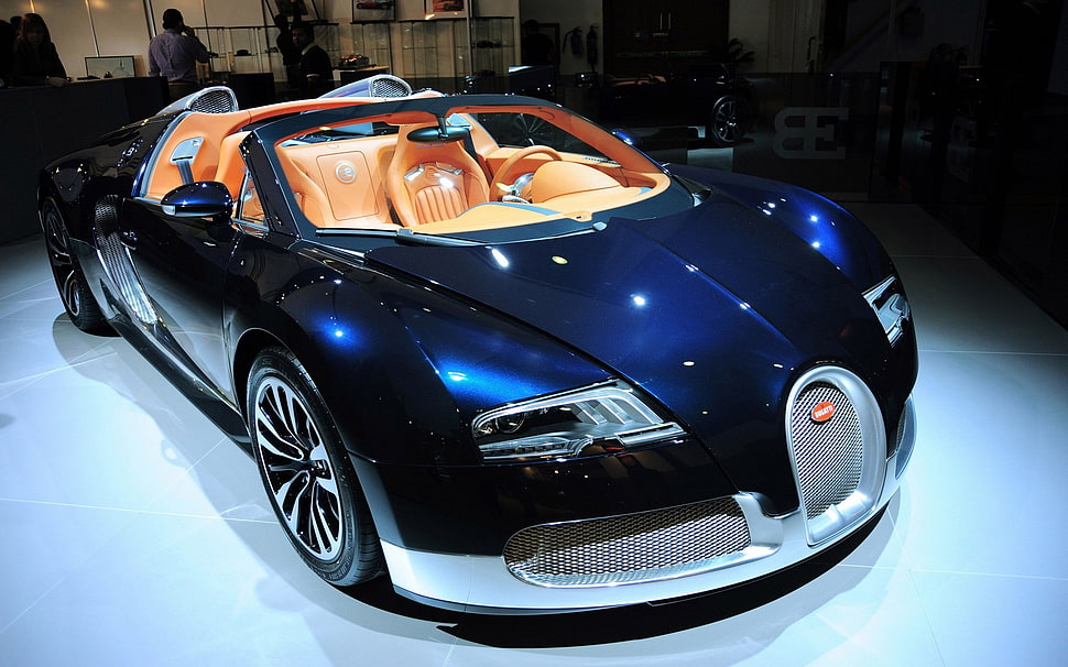 black coupe, Bugatti Veyron, car, vehicle HD wallpaper
