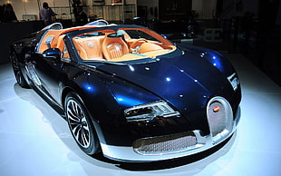 black coupe, Bugatti Veyron, car, vehicle