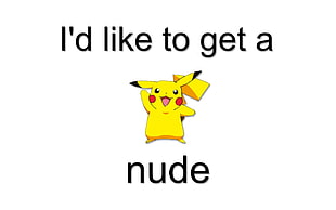 Pikachu illustration with text overlay, humor, Pokémon