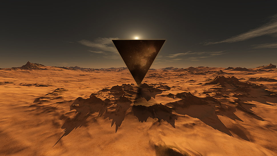 brown dessert, desert, triangle HD wallpaper