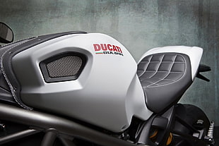 white Ducati sports bike, vehicle, Ducati