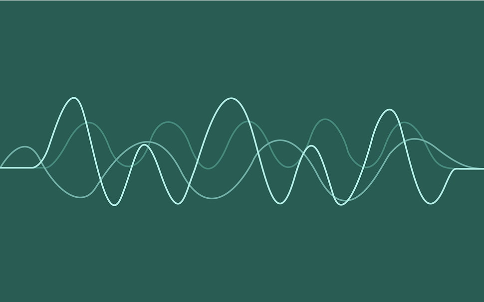 two white and blue abstract paintings, waveforms HD wallpaper
