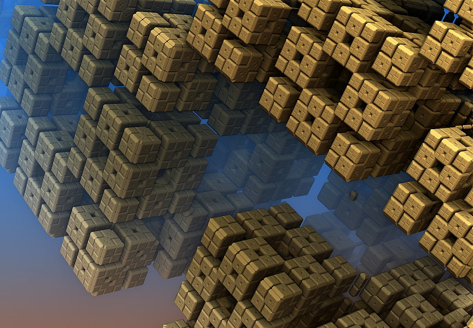 brown cubes data HD wallpaper