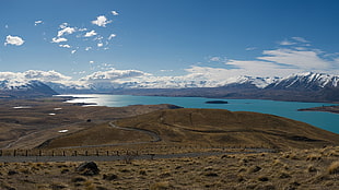 brown mountain, landscape, mountains, lake, New Zealand