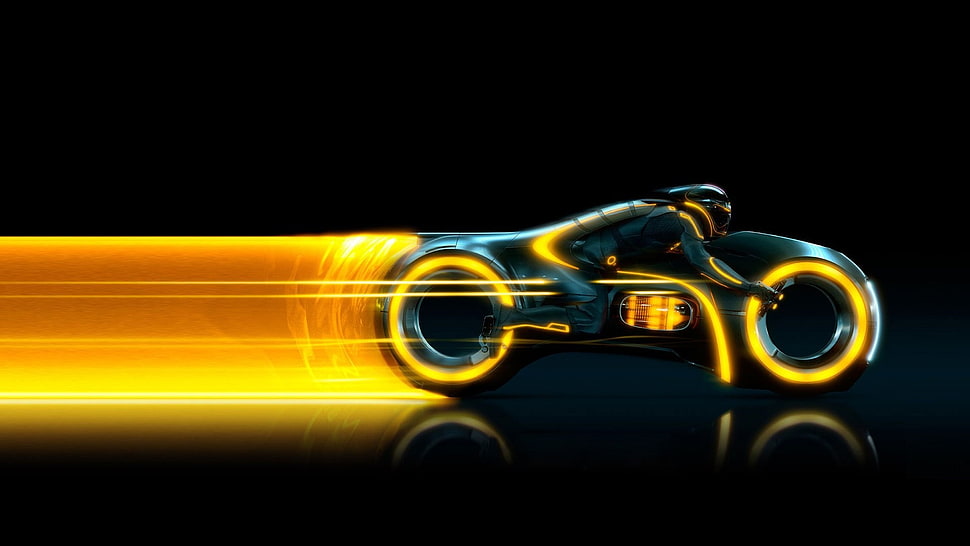 Tron digital wallpaper, Tron, futuristic, reflection, render HD wallpaper