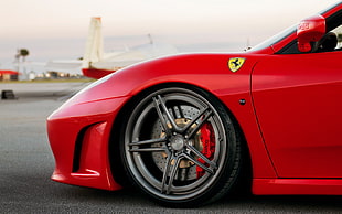 red Ferrari sports coupe, car, Ferrari, Ferrari F430, red cars