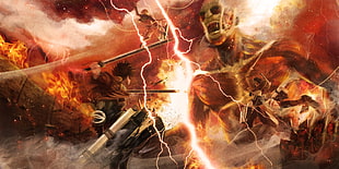 Attack on Titans digital wallpaper, Shingeki no Kyojin, Eren Jeager, anime