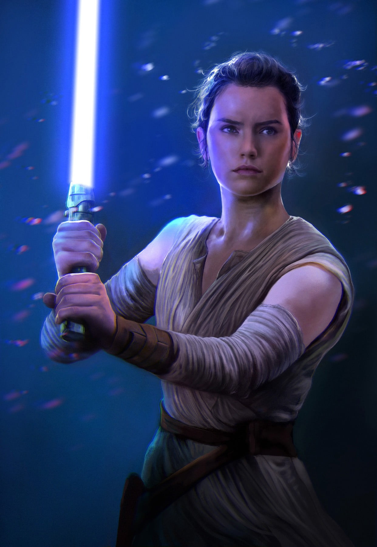 Star Wars Rey digital wallpaper