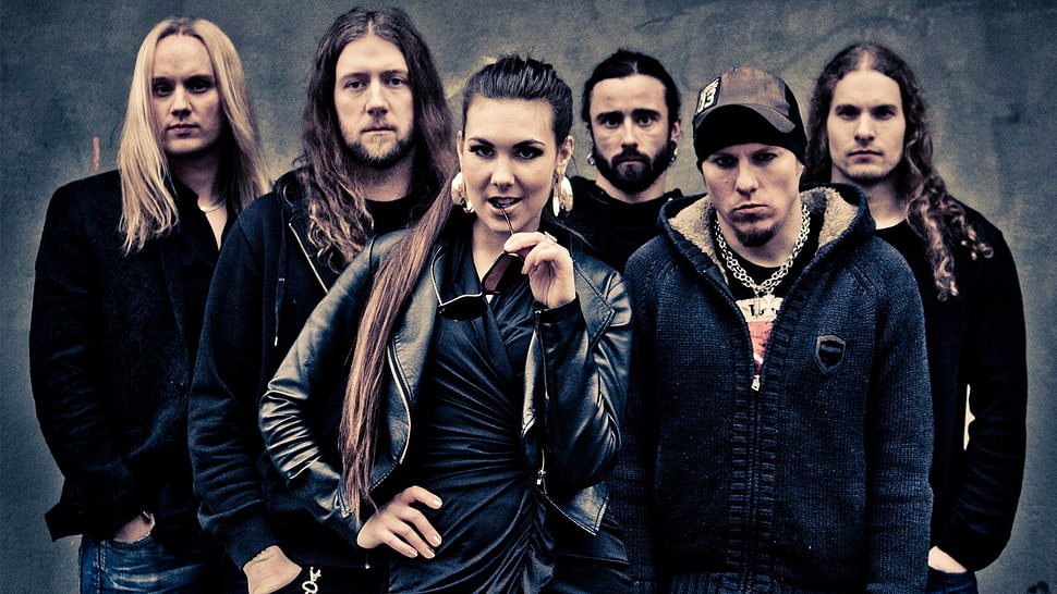 band group, Amaranthe, Elize Ryd, metal music, band HD wallpaper