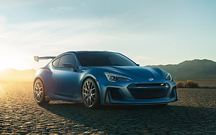 blue coupe, Subaru, STI, car, blue cars HD wallpaper