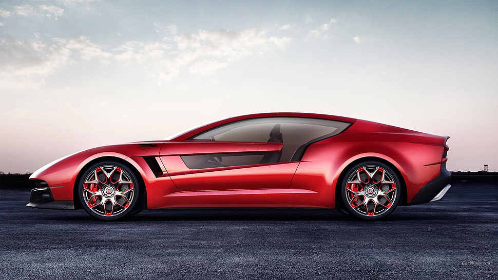red and black car bed frame, Italdesign Guiguiaro Bricido, car, red cars, vehicle HD wallpaper