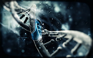 double helix DNA structure wallpaper, DNA, Crysis, technology HD wallpaper