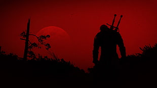 silhouette of warrior photo, The Witcher 3: Wild Hunt