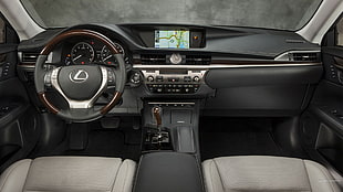 grey and black Lexus multifunction steering wheel, Lexus ES350, Lexus, car interior, car