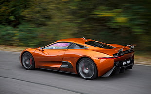 orange supercar, car, Jaguar, Jaguar C-X75