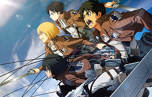 Attack of Titans wallpaper, anime, Armin Arlert, Shingeki no Kyojin, Eren Jeager