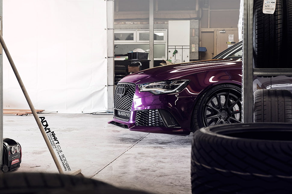 purple Audi car, Audi, RS6, Audi RS4 Avant, purple HD wallpaper