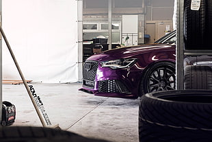 purple Audi car, Audi, RS6, Audi RS4 Avant, purple HD wallpaper