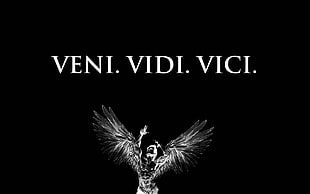veni vidi vici text on black background, Zyzz Veni Vidi Vici, Latin, minimalism, angel