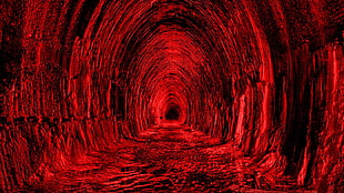 red cave photograph HD wallpaper