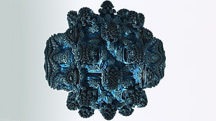 blue and black wallpaper, abstract, digital art