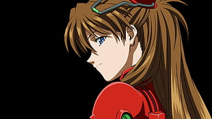 brown haired Evangelion Genesis female character, Neon Genesis Evangelion, Asuka Langley Soryu, anime, simple background